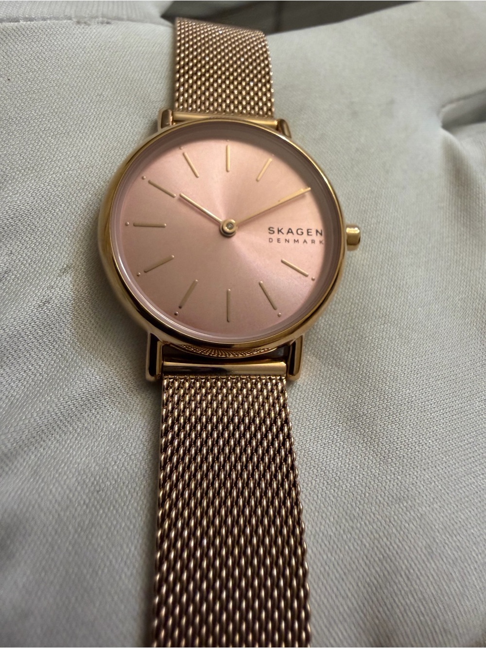 Skagen Signatur SKW2975 Women's Rose Gold Mesh Watch Pink Dial 30mm NWOT